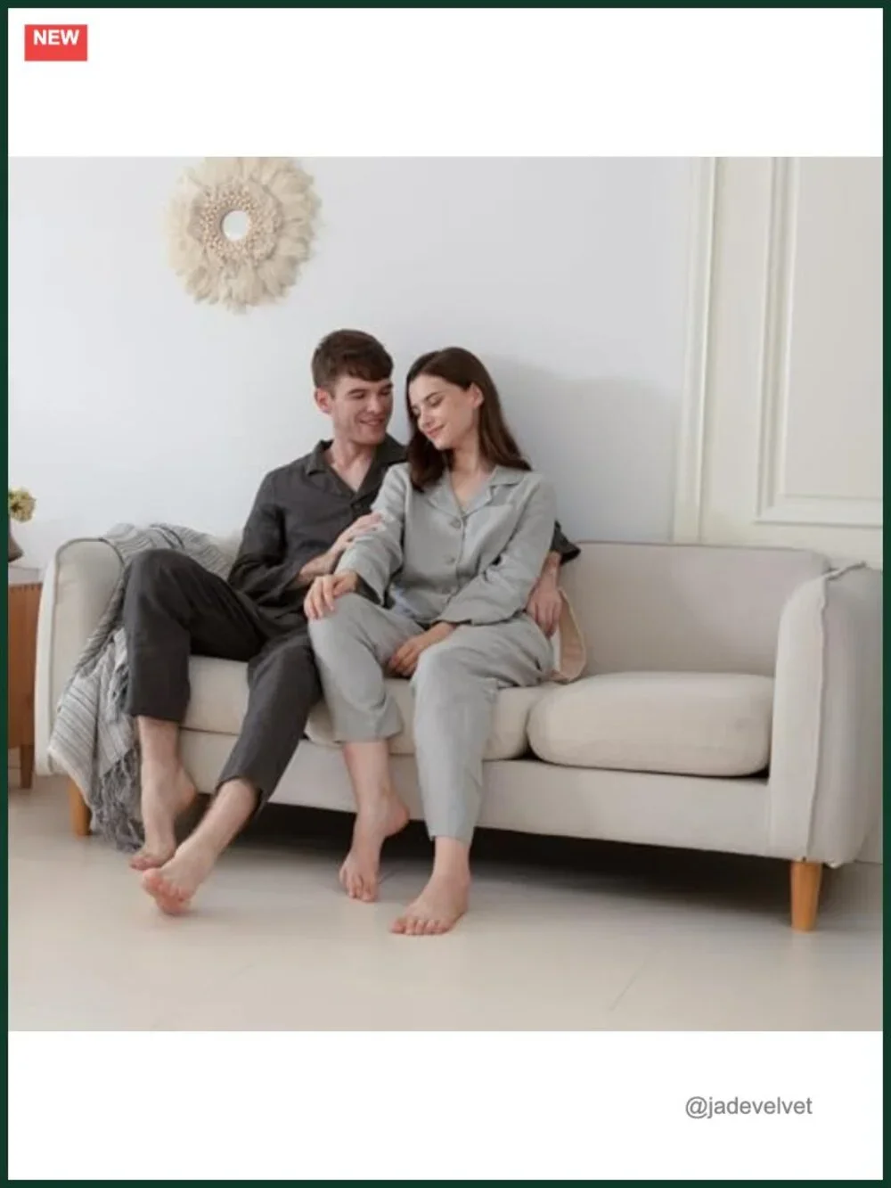 Men's Linen Pajama Set - 2 Piece Sleepwear Loungewear